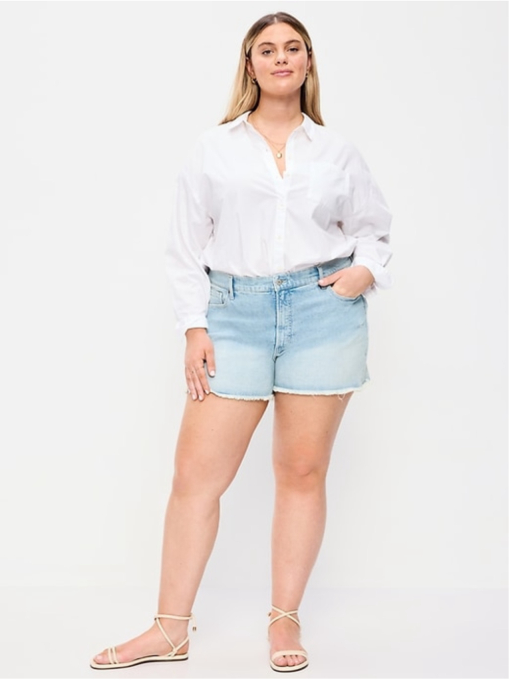 Old Navy High-Waisted OG Jean Cut-Off Shorts NWT Size 26 In Light Dip Casual